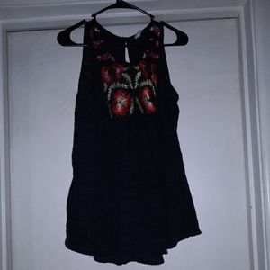 Beautiful back  embroidered tank top